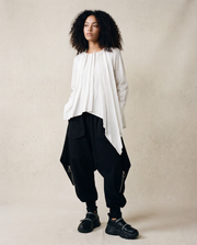 Asymmetric Pleated Blouse-SimpleModerne
