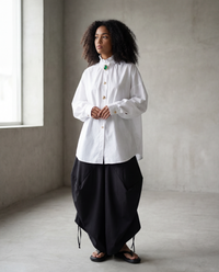 Ruffled Blouse with Decorative Buttons-SimpleModerne