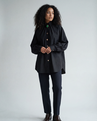 Ruffled Blouse with Decorative Buttons-SimpleModerne