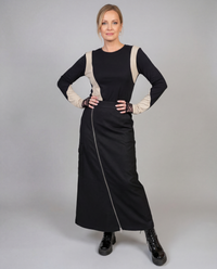 Zip It Up Asymmetrical Midi Skirt – Edgy Black-SimpleModerne