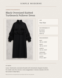 Black Oversized Knitted Turtleneck Pullover Dress-SimpleModerne