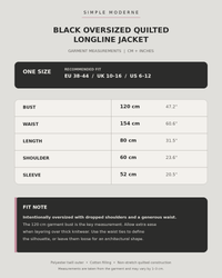 Black Oversized Quilted Longline Jacket-SimpleModerne