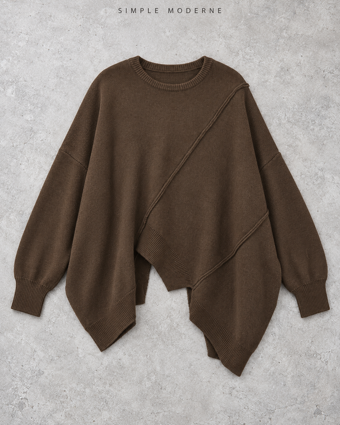 Coffee Deconstructed Oversized Knit Pullover-SimpleModerne