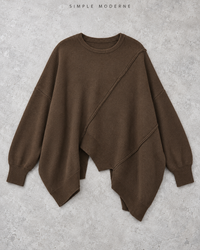 Coffee Deconstructed Oversized Knit Pullover-SimpleModerne
