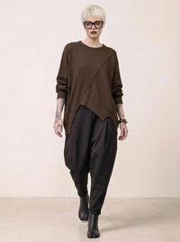Coffee Deconstructed Oversized Knit Pullover-SimpleModerne