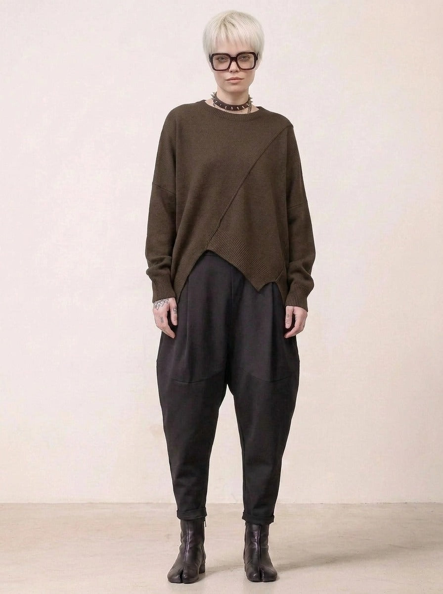 Coffee Deconstructed Oversized Knit Pullover-SimpleModerne