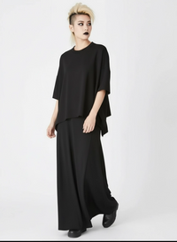 Industrial Exposed-Zip Boxy Tee - Void Black