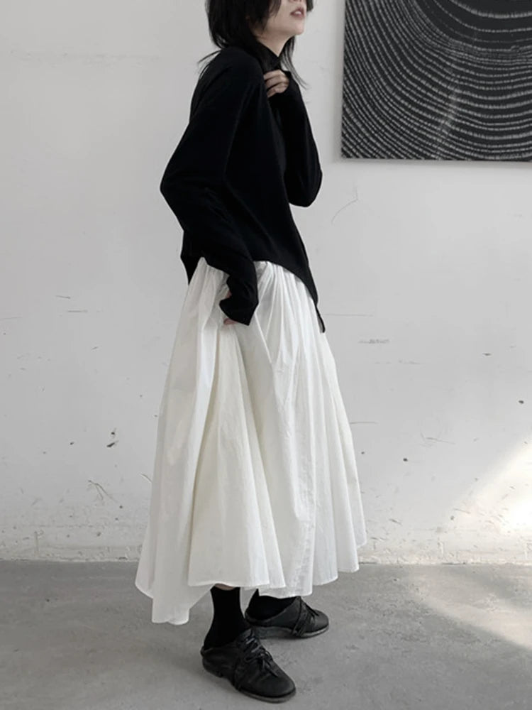 Gothic Flow Midi Skirt-SimpleModerne