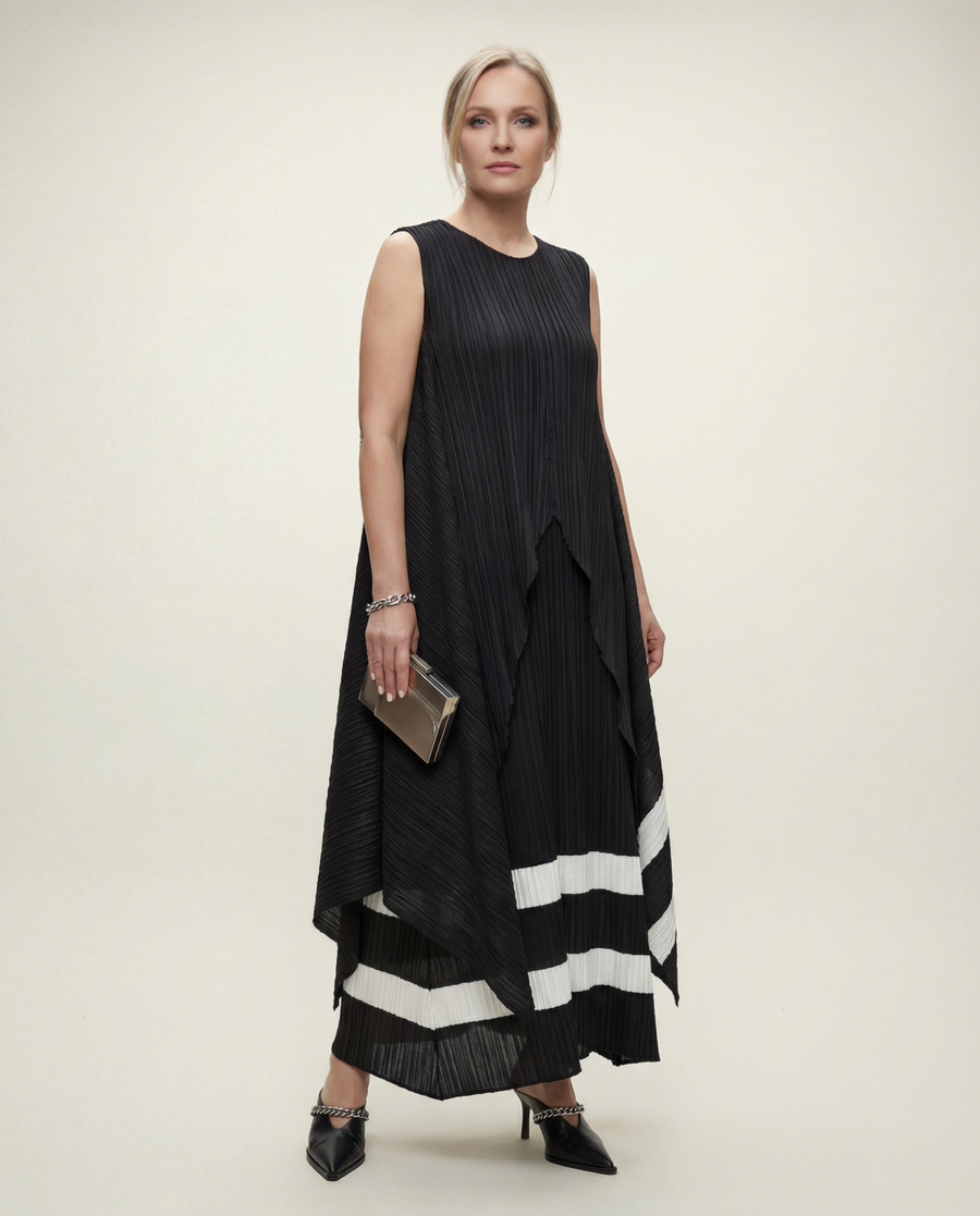 Pleated Tunic & Skirt Set-SimpleModerne