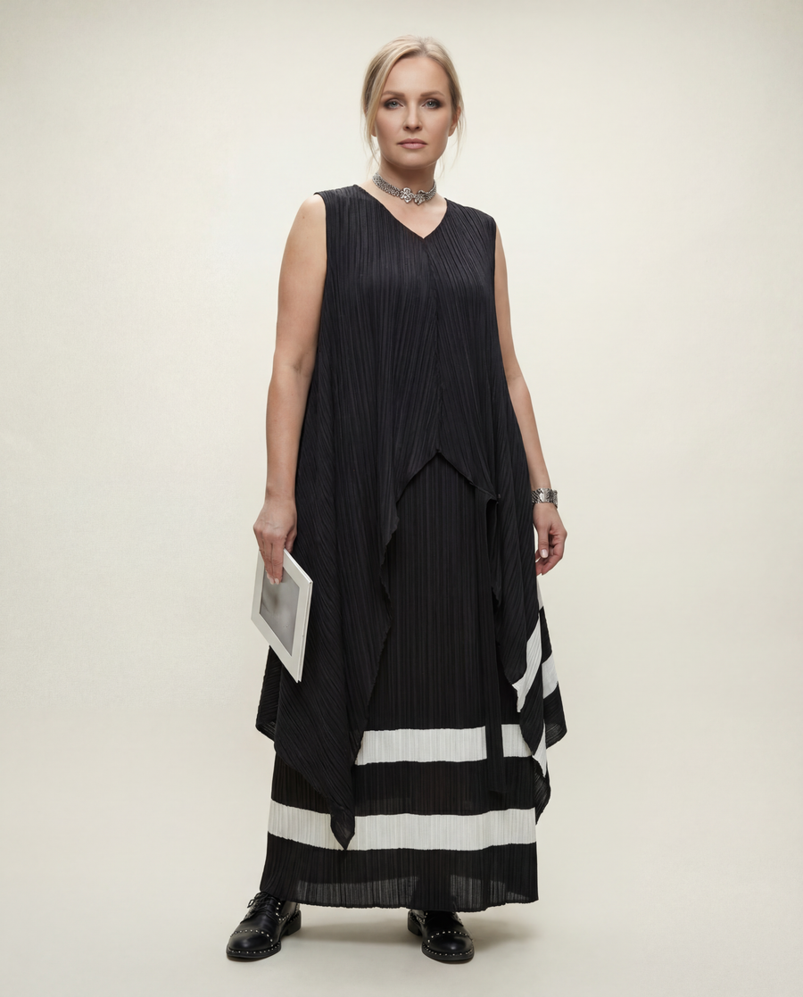 Pleated Tunic & Skirt Set-SimpleModerne