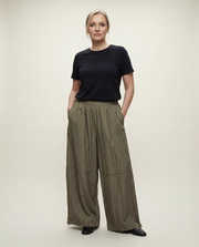 Textured Wide-Leg Trousers-SimpleModerne