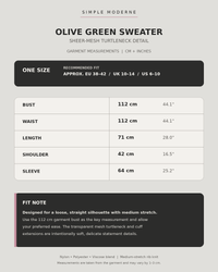 Olive Green Oversized Turtleneck Knit Sweater-SimpleModerne