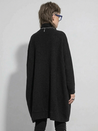 Oversized High-Neck Cocoon Pullover-SimpleModerne