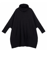 Oversized High-Neck Cocoon Pullover-SimpleModerne