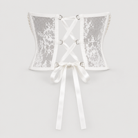 Pearl Lace Corset White Belt-SimpleModerne