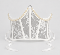 Pearl Lace Corset White Belt-SimpleModerne