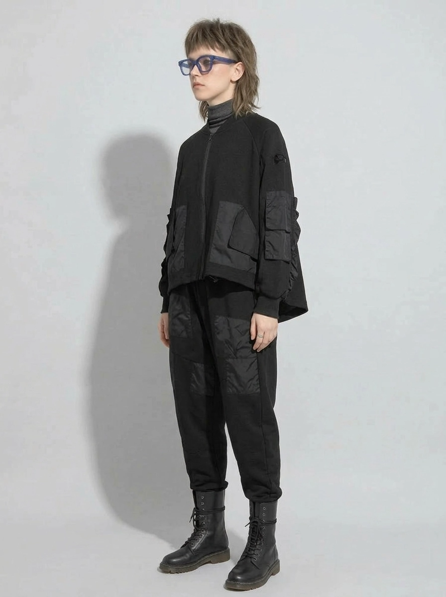 Relaxed Fit Utility Lite Jacket – Black-SimpleModerne