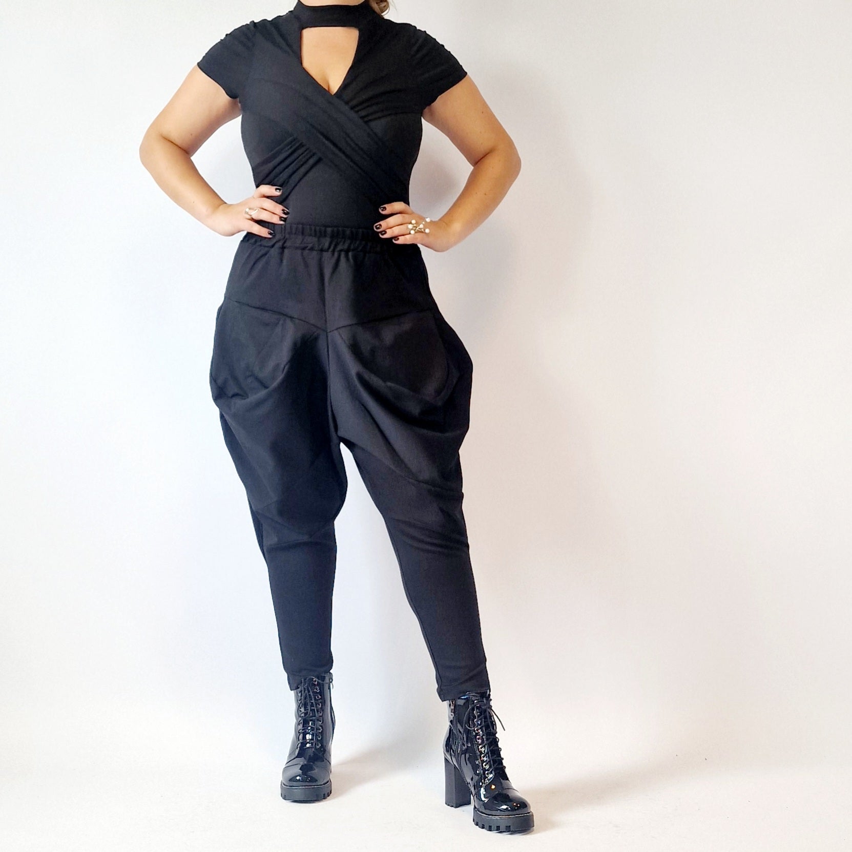 Casual Minimal Goth Bodysuit-SimpleModerne