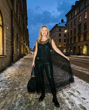 Layered Elegance: Sheer Black Gothic-Inspired Overlay Dress