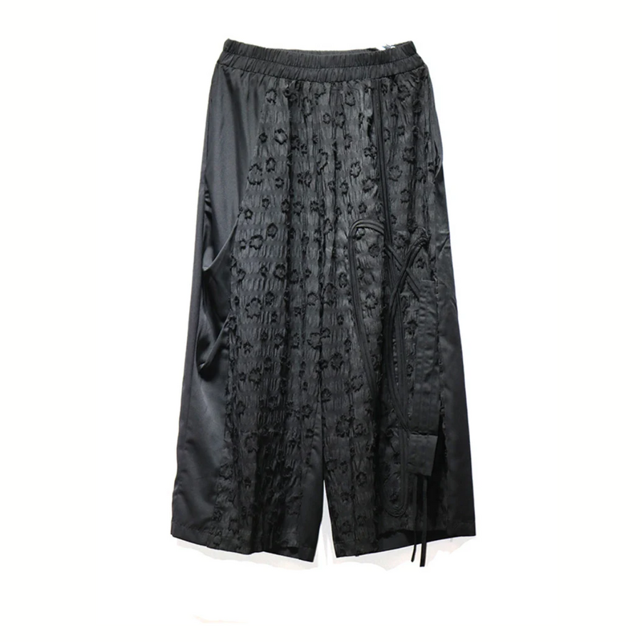 Textured Wide-Leg Trousers – Statement Embossed Design, Adjustable Waist, Streetwear Chic-SimpleModerne