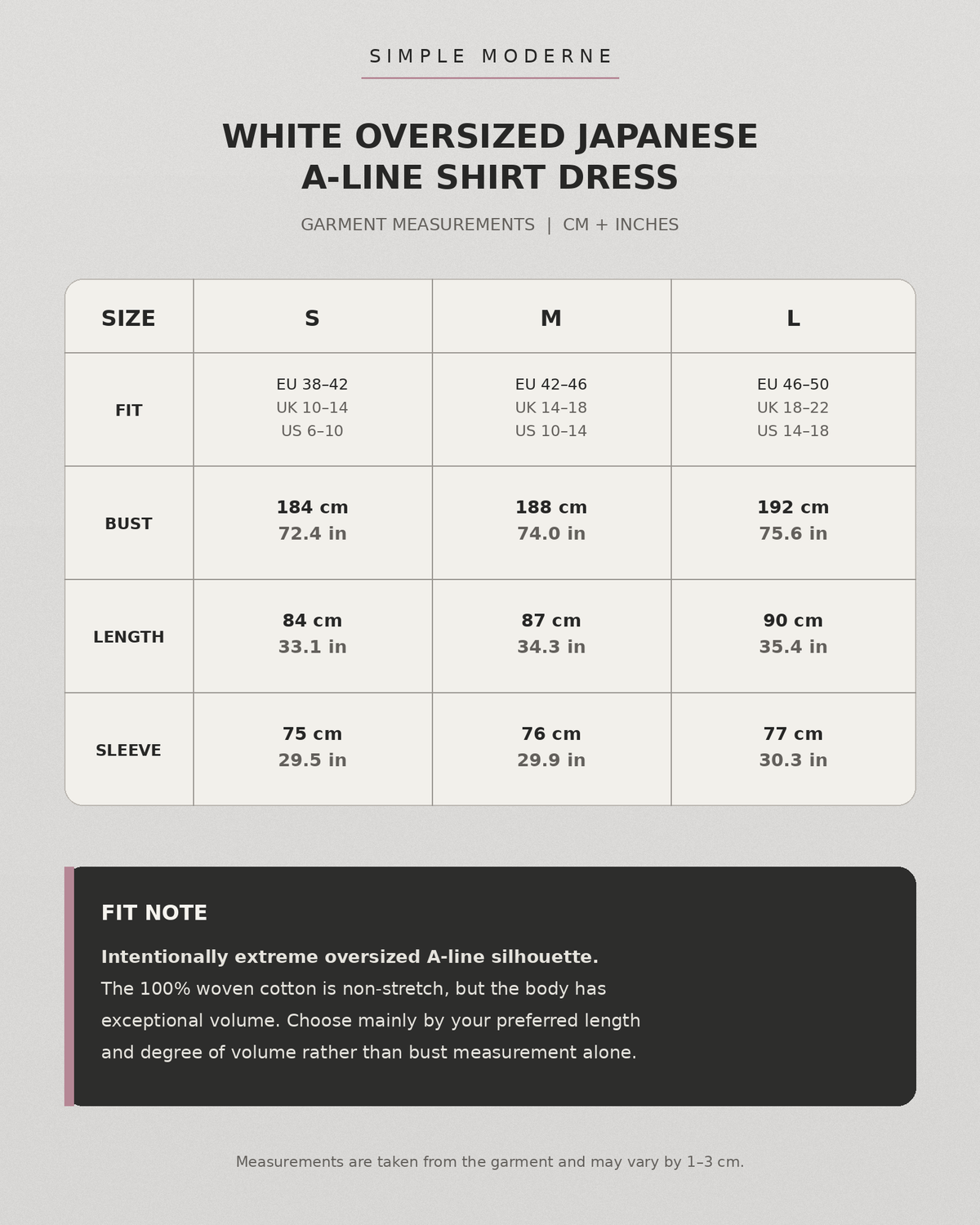 White Oversized Japanese A-Line Shirt Dress-SimpleModerne