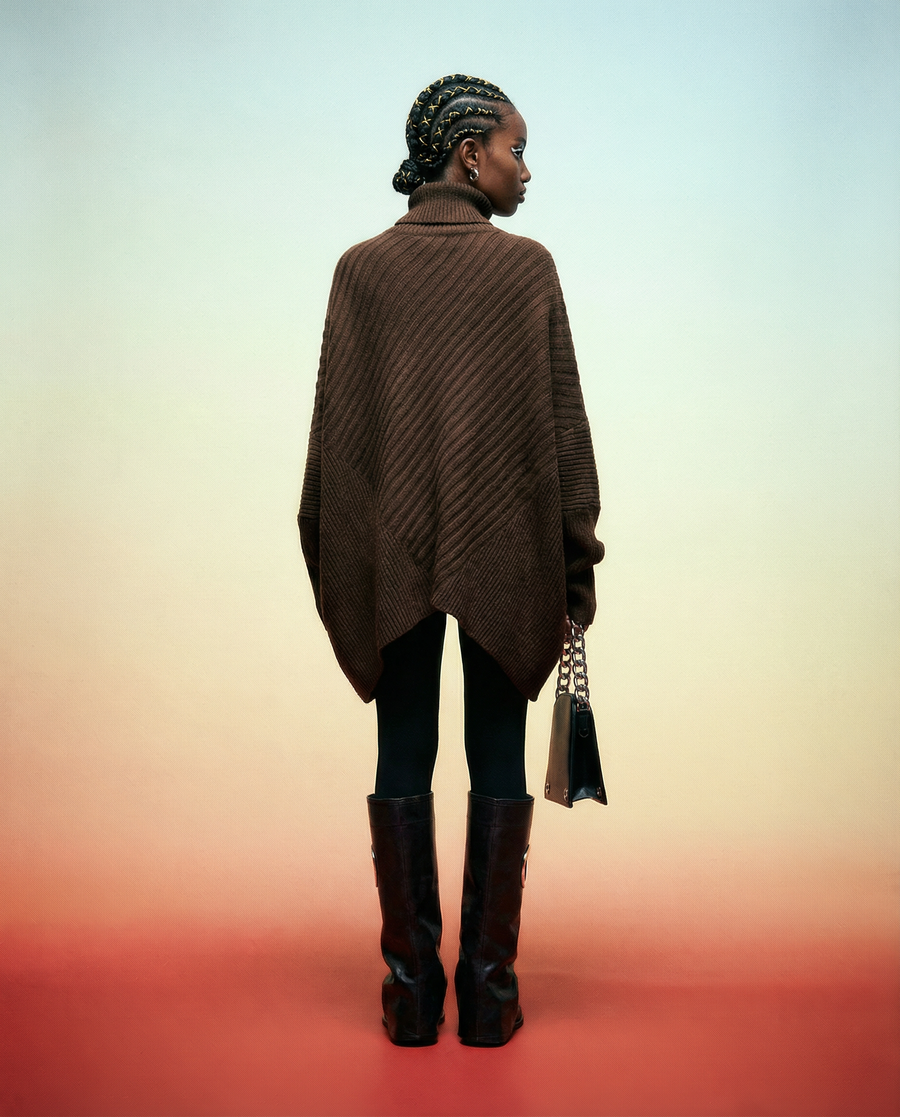 Batwing Turtleneck Knit Sweater-SimpleModerne