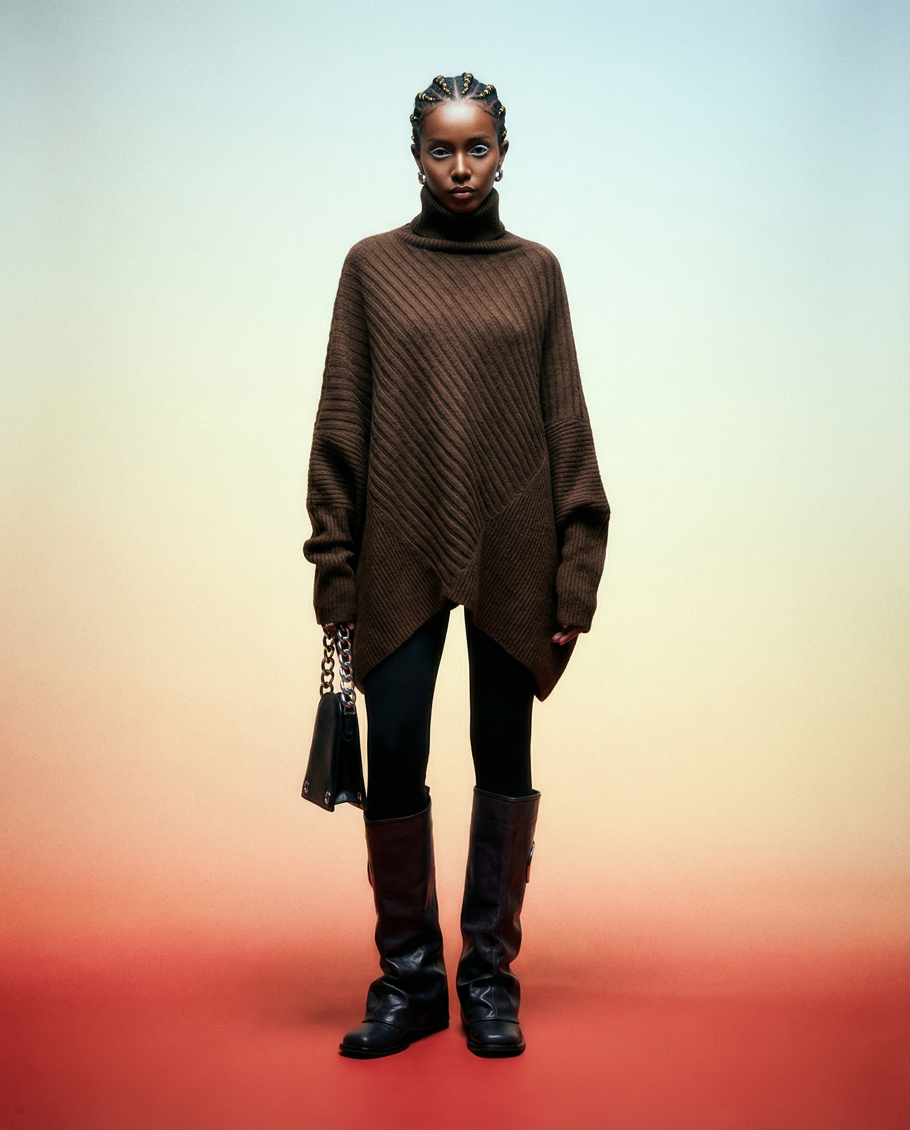 Batwing Turtleneck Knit Sweater-SimpleModerne