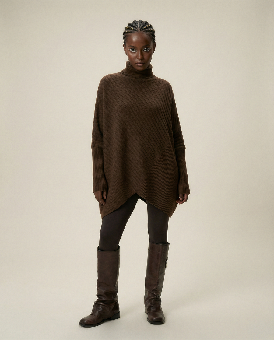 Batwing Turtleneck Knit Sweater-SimpleModerne