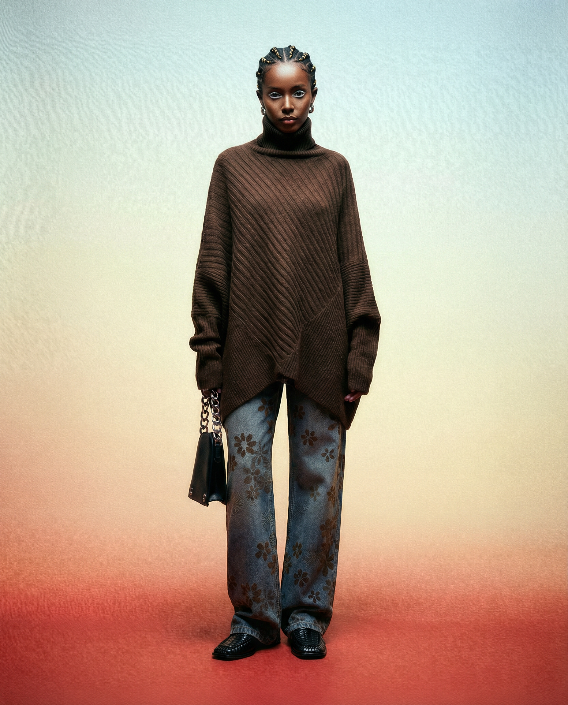 Batwing Turtleneck Knit Sweater-SimpleModerne