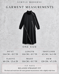 Zip It Black Turtleneck Pullover Dress-SimpleModerne
