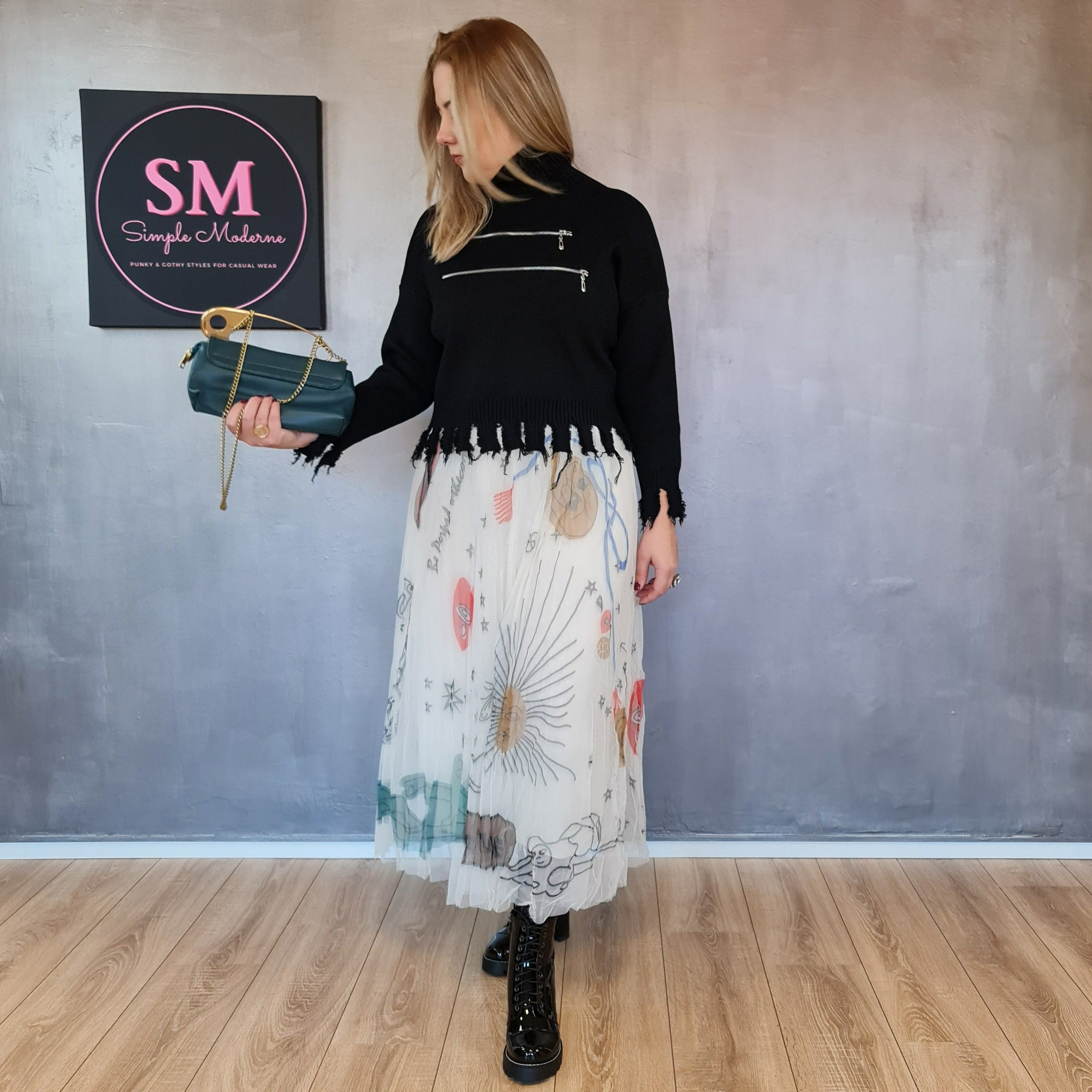 Simple Moderne SauleDu Layered Tulle Apricot Skirt-SimpleModerne