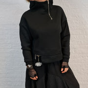 Nerijume Irregular Design Hooded Pullover-SimpleModerne