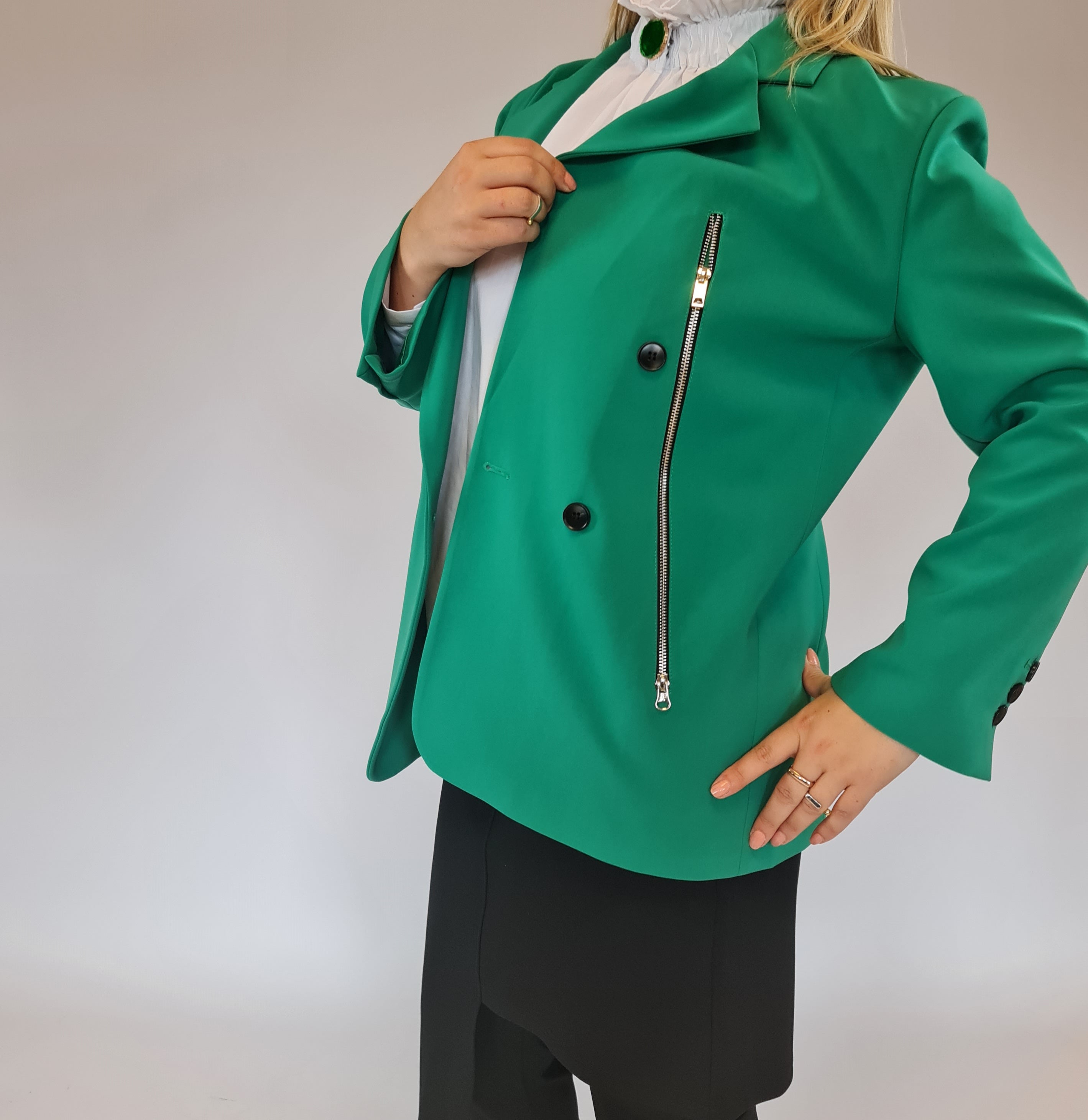 Simple Moderne Zip-it Trendy Green Blazer-SimpleModerne