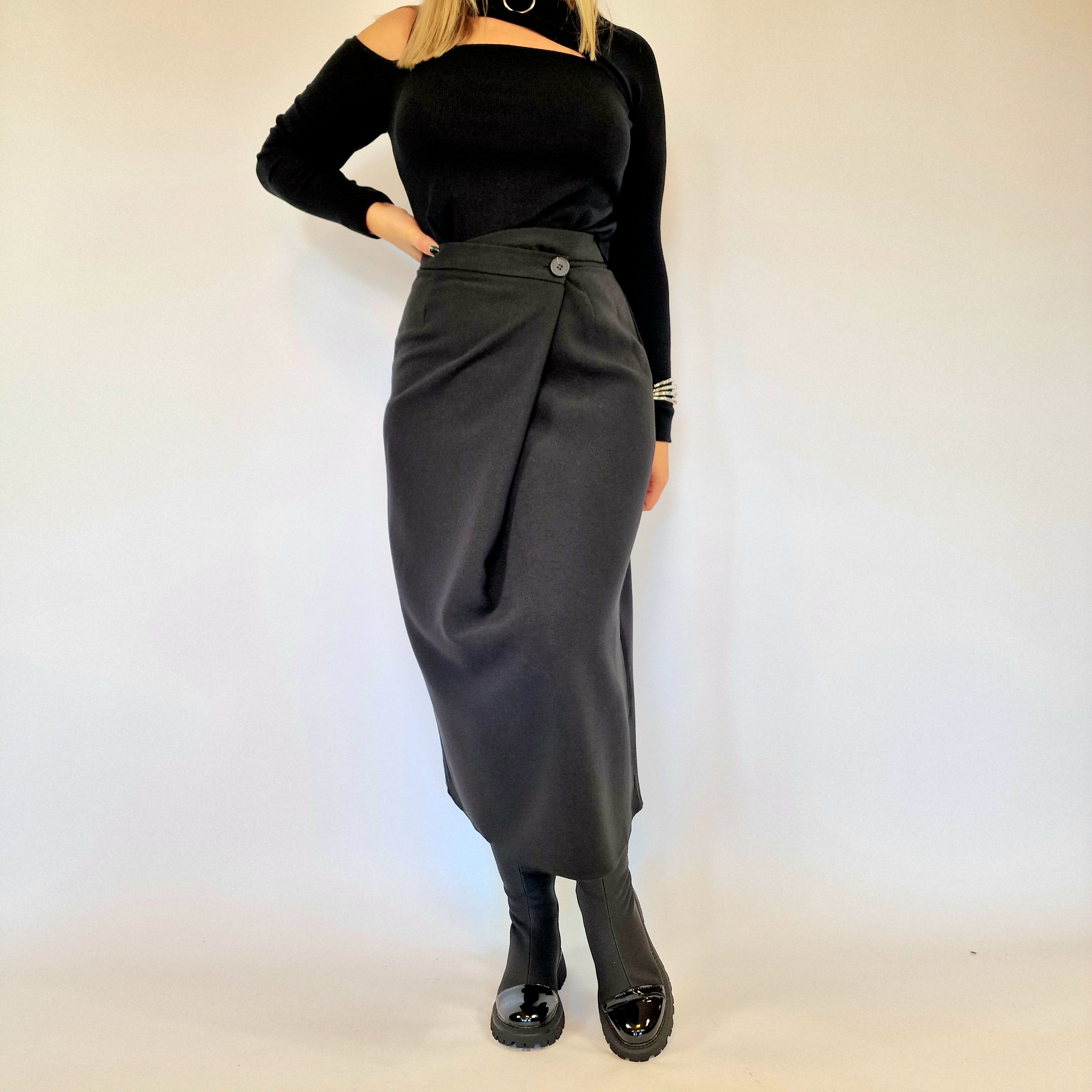Jazz Up Darbo Bite Irregular Design Black Skirt-SimpleModerne