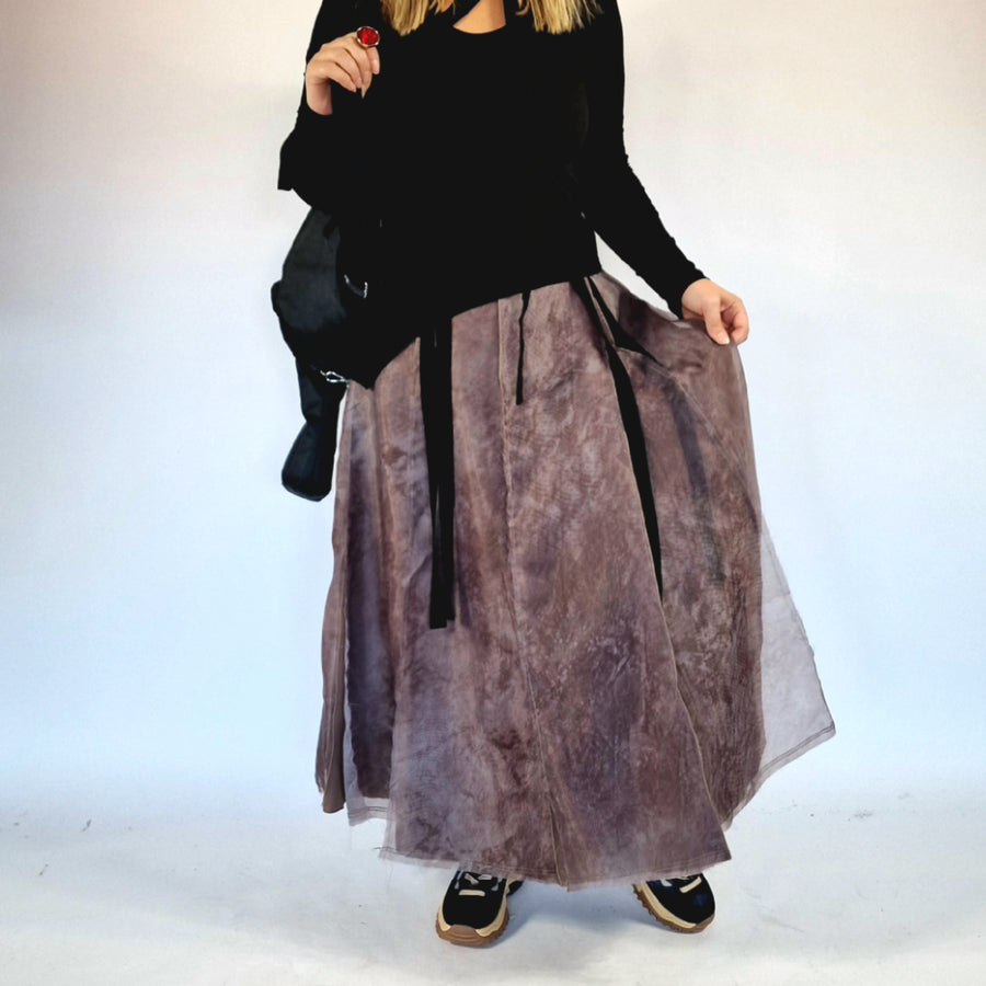 Simple Moderne Purple Fever Maxi Layered Skirt-SimpleModerne