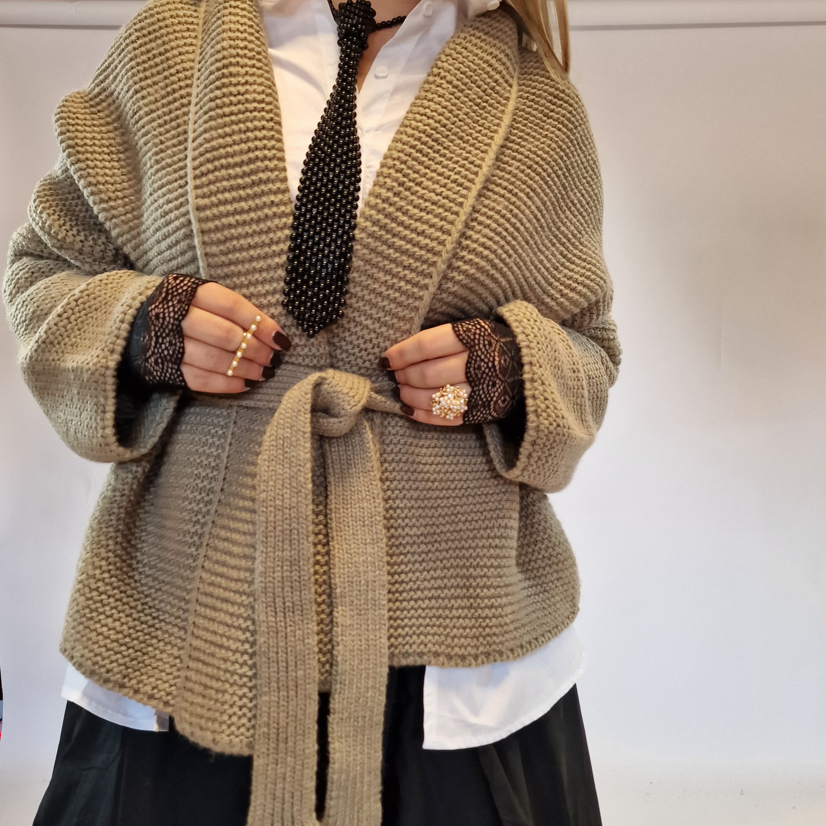 Belted short hotsell cardigan