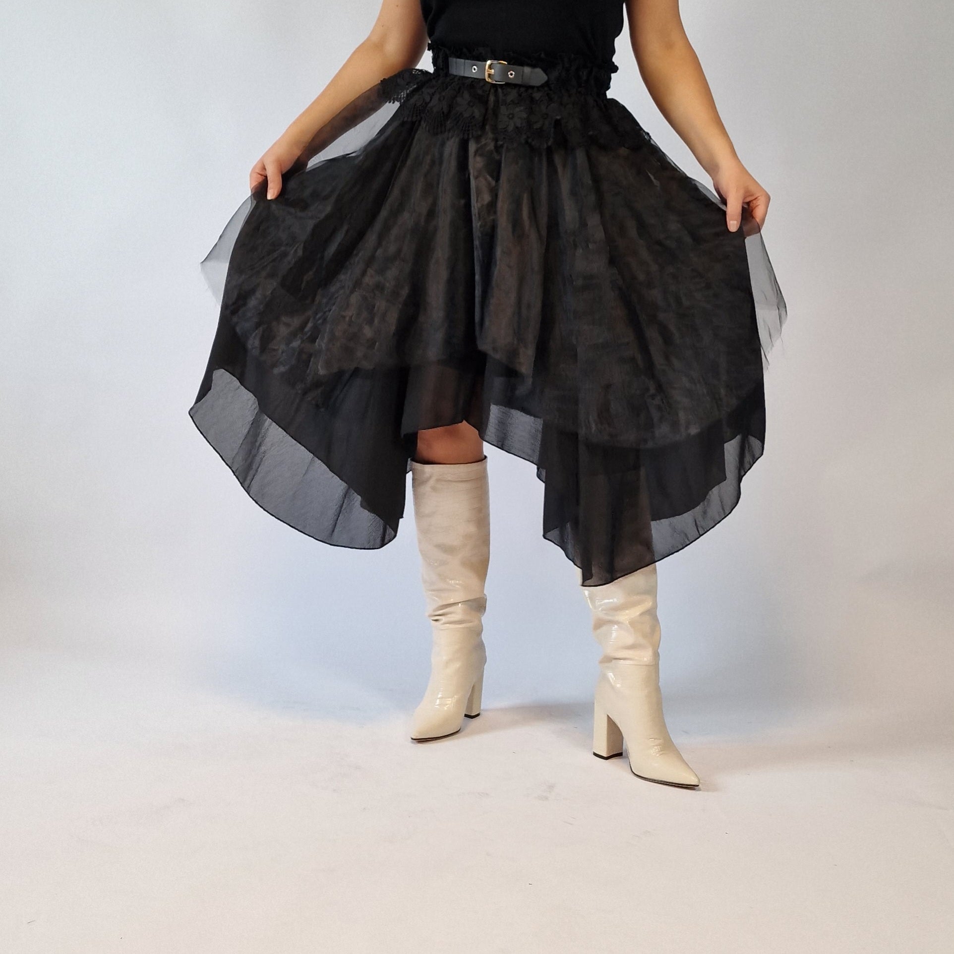 Casual Minimal Goth Tulle Skirt-SimpleModerne
