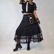 Romantic Goth Style Maxi Skirt-SimpleModerne