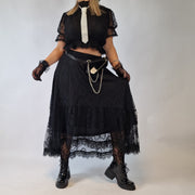 Romantic Goth Style Maxi Skirt-SimpleModerne