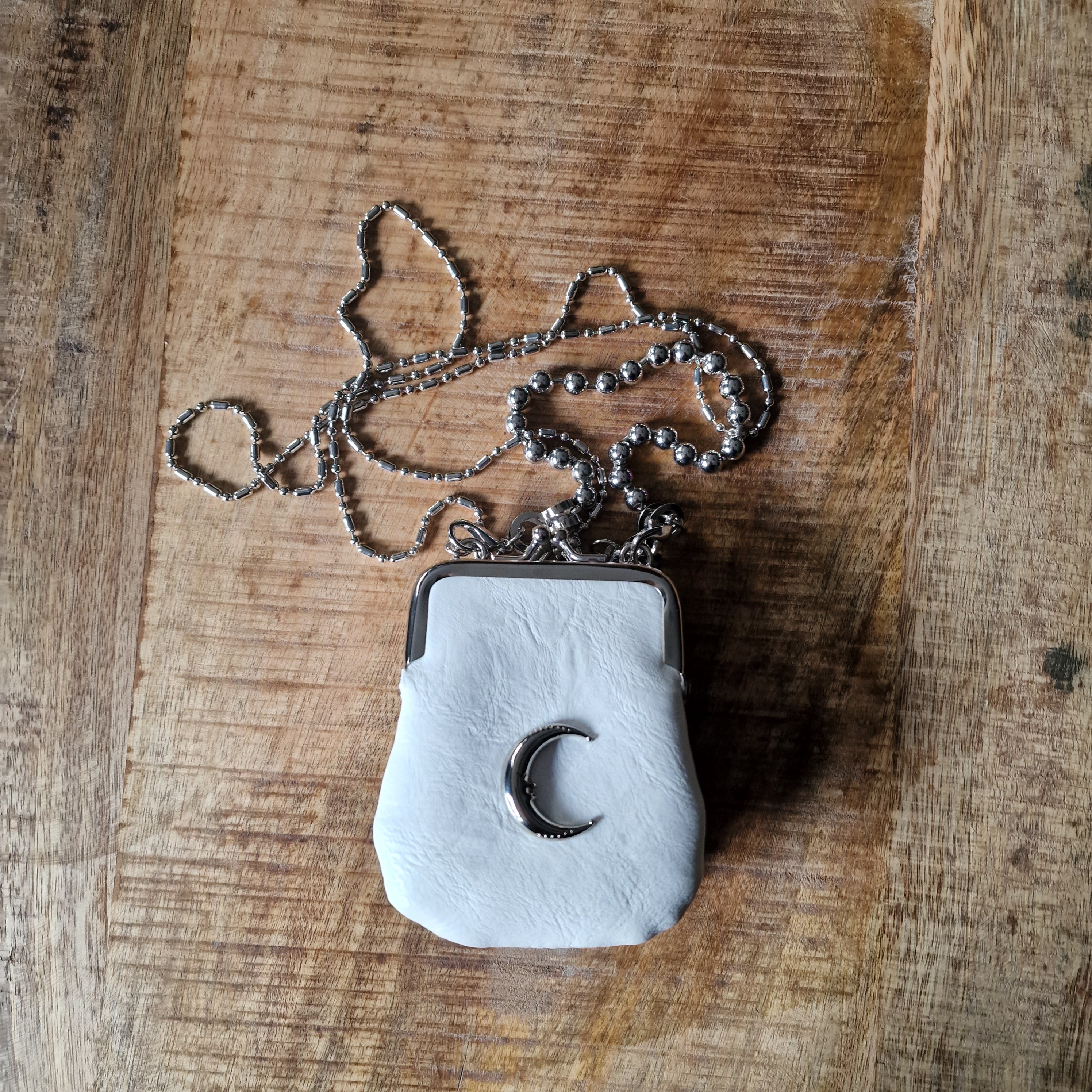 Casual Minimal Goth Mini White Purse-SimpleModerne