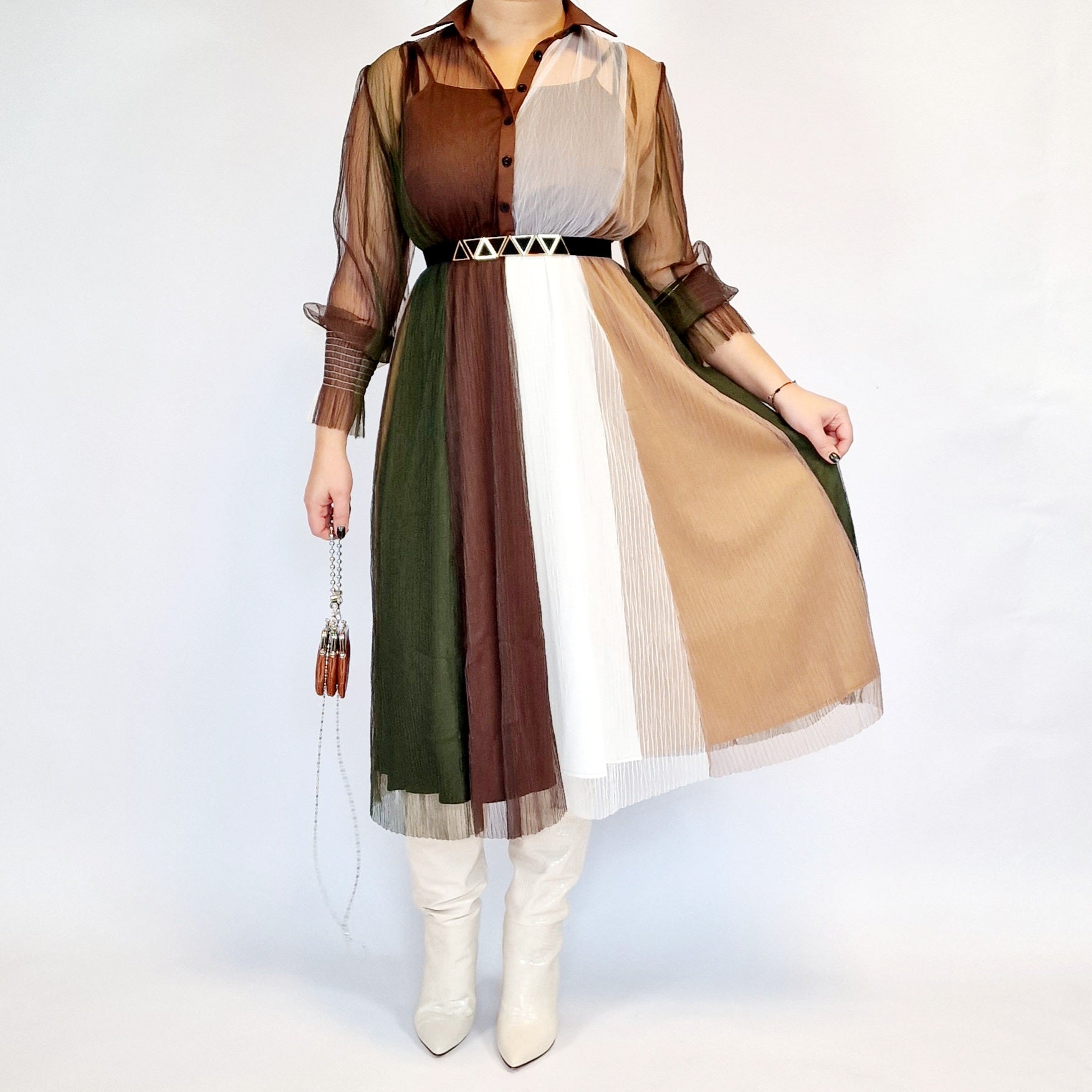 Jazz Up Spalvu Deive Layered Dress-SimpleModerne