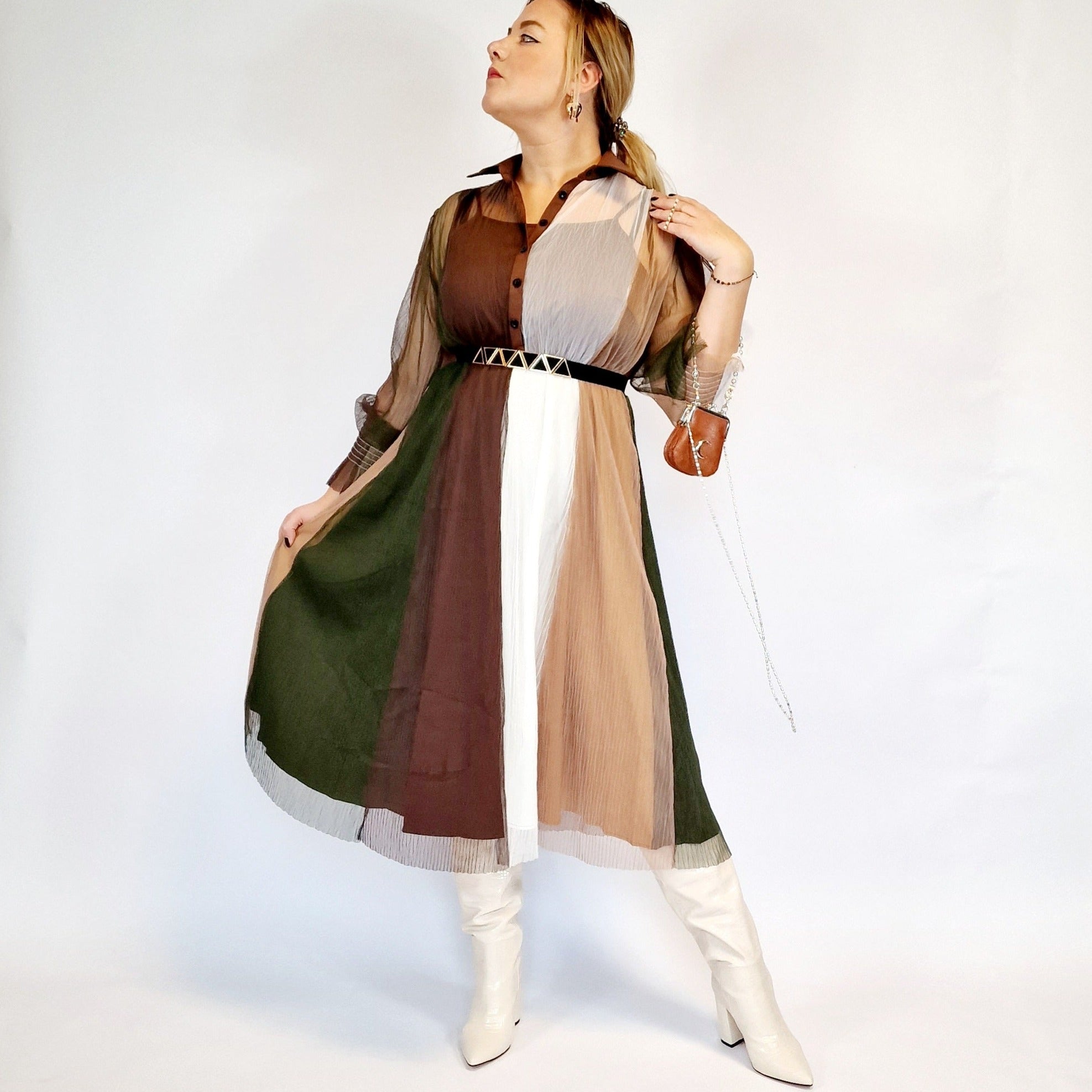 Jazz Up Spalvu Deive Layered Dress-SimpleModerne
