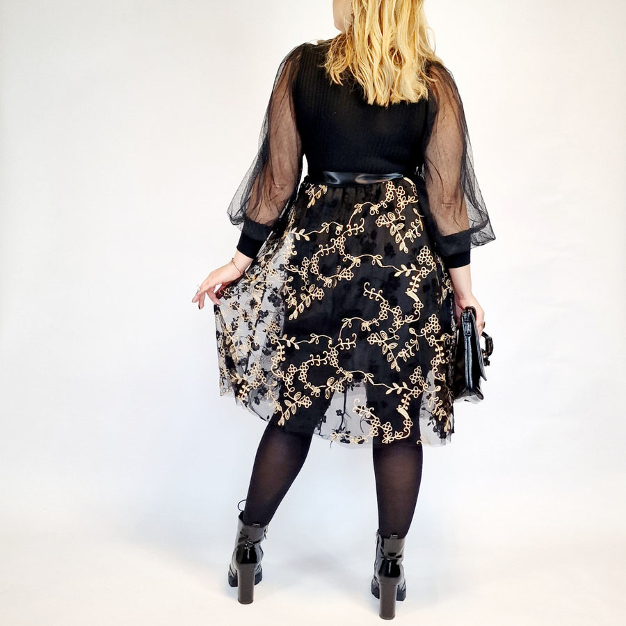 Jazz Up Romantic Print Tulle Dress-SimpleModerne