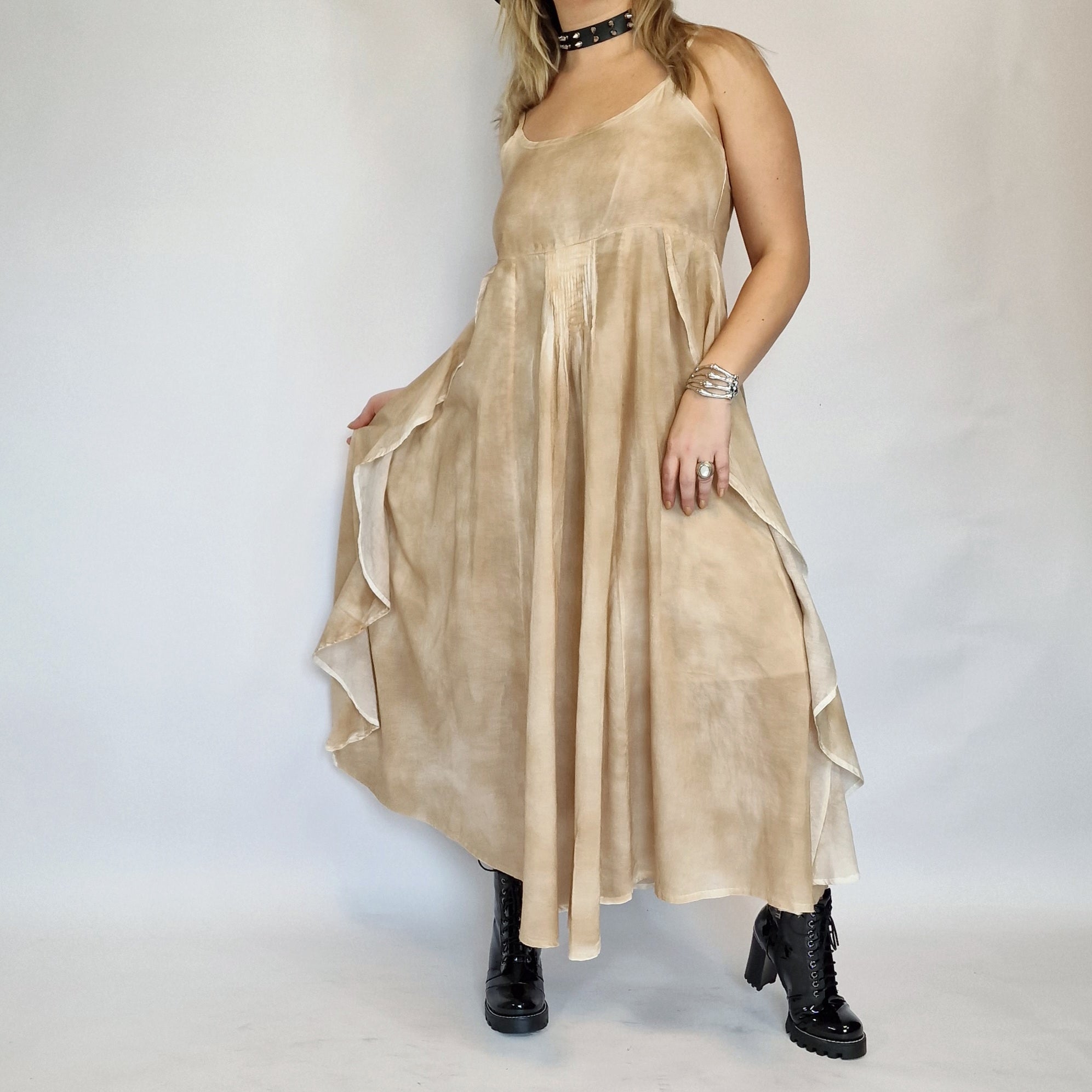 Simple Moderne Brown Tie Dye Dress-SimpleModerne