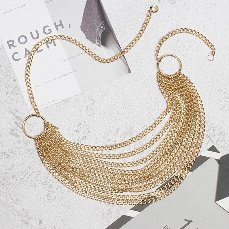 Casual Minimal Goth Layered Chain Belt-SimpleModerne