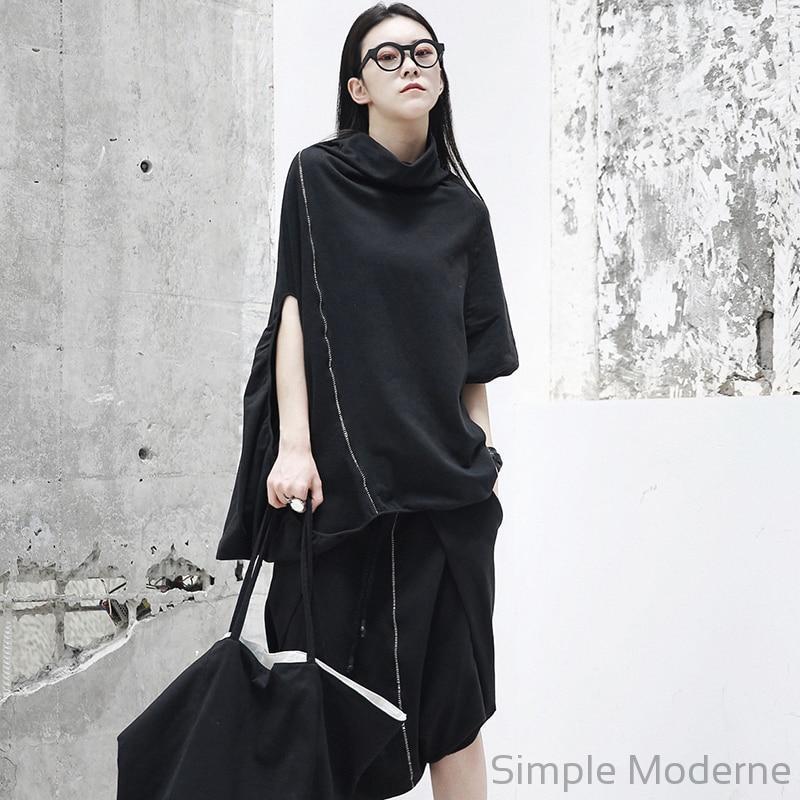 Elenute Casual Punk Style Irregular Design Pullover (S-M)-SimpleModerne