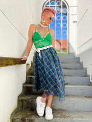 Simple Moderne Layered Blue Tartan Skirt featured by Nicole-SimpleModerne