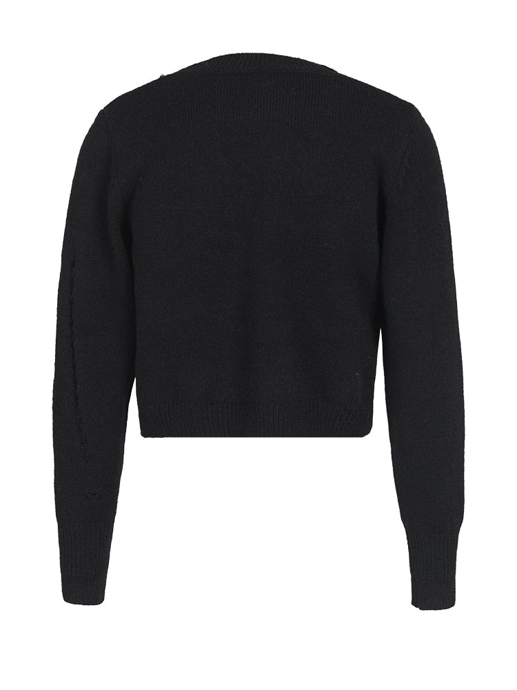 Casual Minimal Goth Pin It Sweater-SimpleModerne