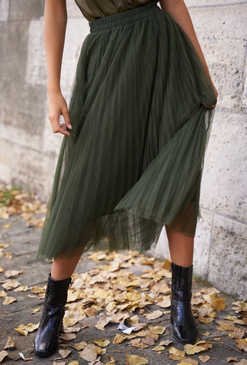Gonna tulle sales verde militare